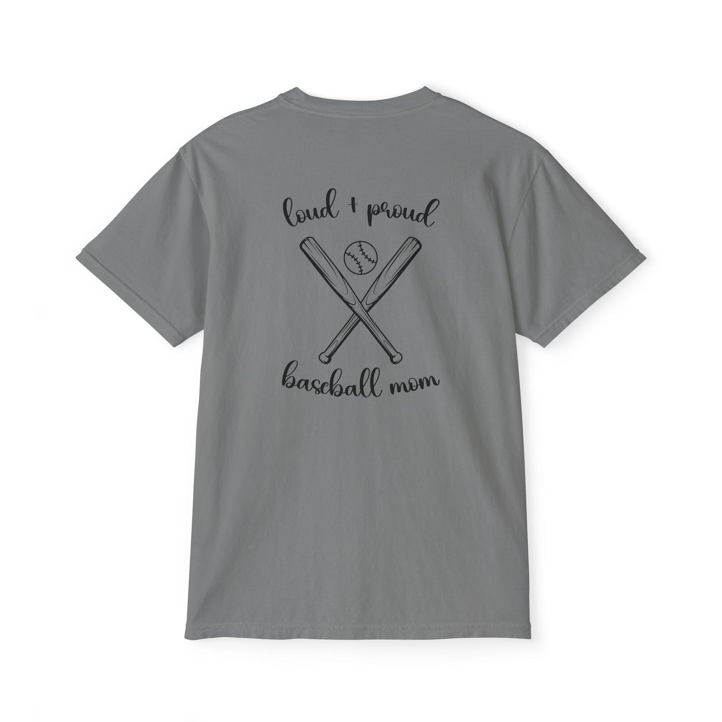 Loud & Proud Baseball Mom pocket T-Shirt