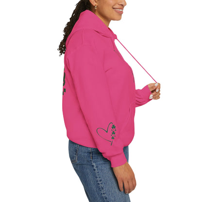 Lucky Heart Floral Hoodie for Unisex - St. Patrick's Day Sweatshirt