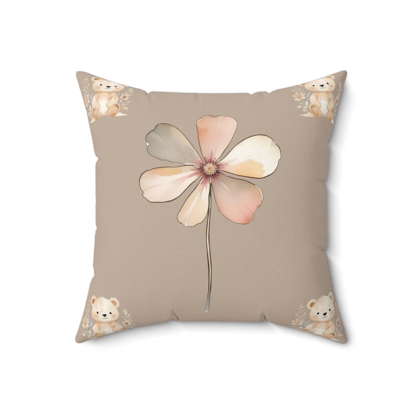 Cute Floral Bear Decorative Pillow for Cozy Spaces