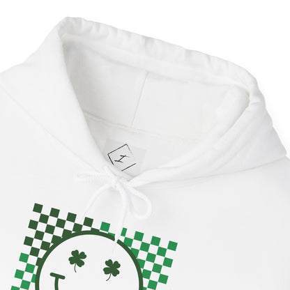 St. Patrick's Day Green Checker Smiley Hoodie