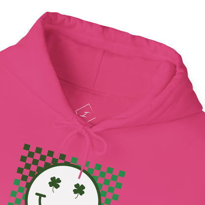 St. Patrick's Day Green Checker Smiley Hoodie