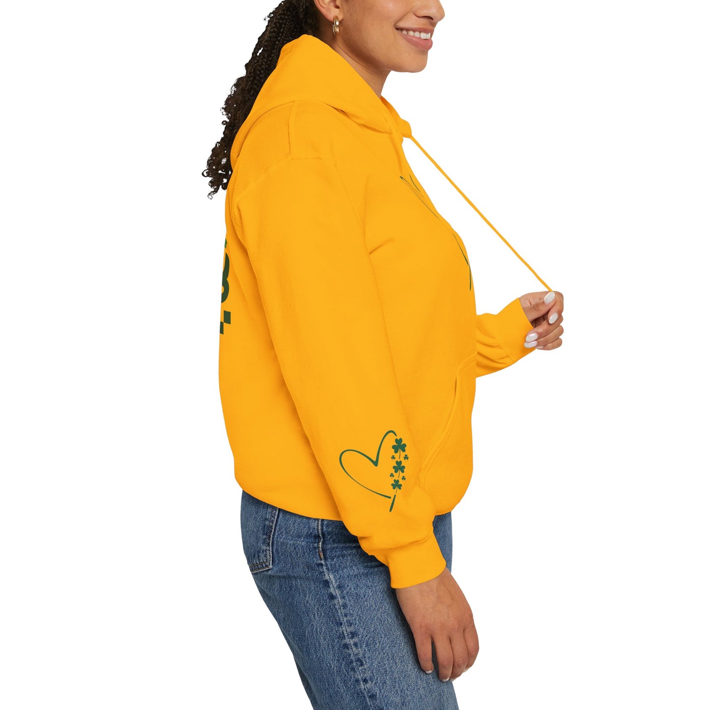 Lucky Heart Floral Hoodie for Unisex - St. Patrick's Day Sweatshirt