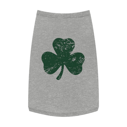 St. Patrick's Day Pet Tank Top with Shamrock Design