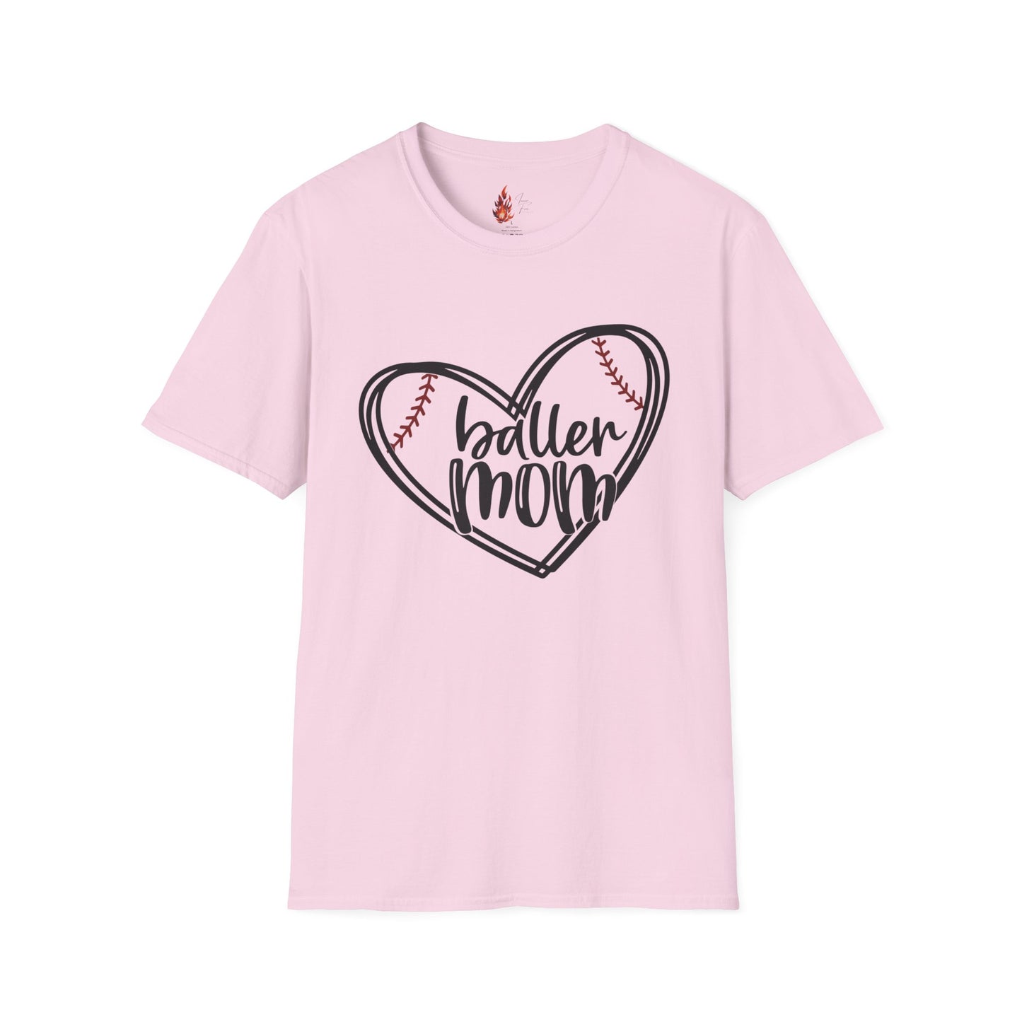 Baller Mom T-Shirt - Unisex Softstyle Tee for Sports Moms