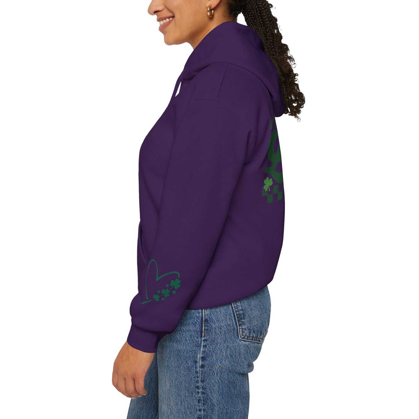 Lucky Heart Floral Hoodie for Unisex - St. Patrick's Day Sweatshirt
