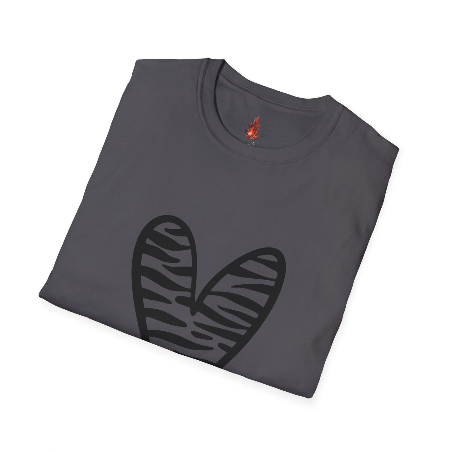 Zebra Heart Unisex Softstyle T-Shirt - Trendy Casual Wear for Animal Lovers