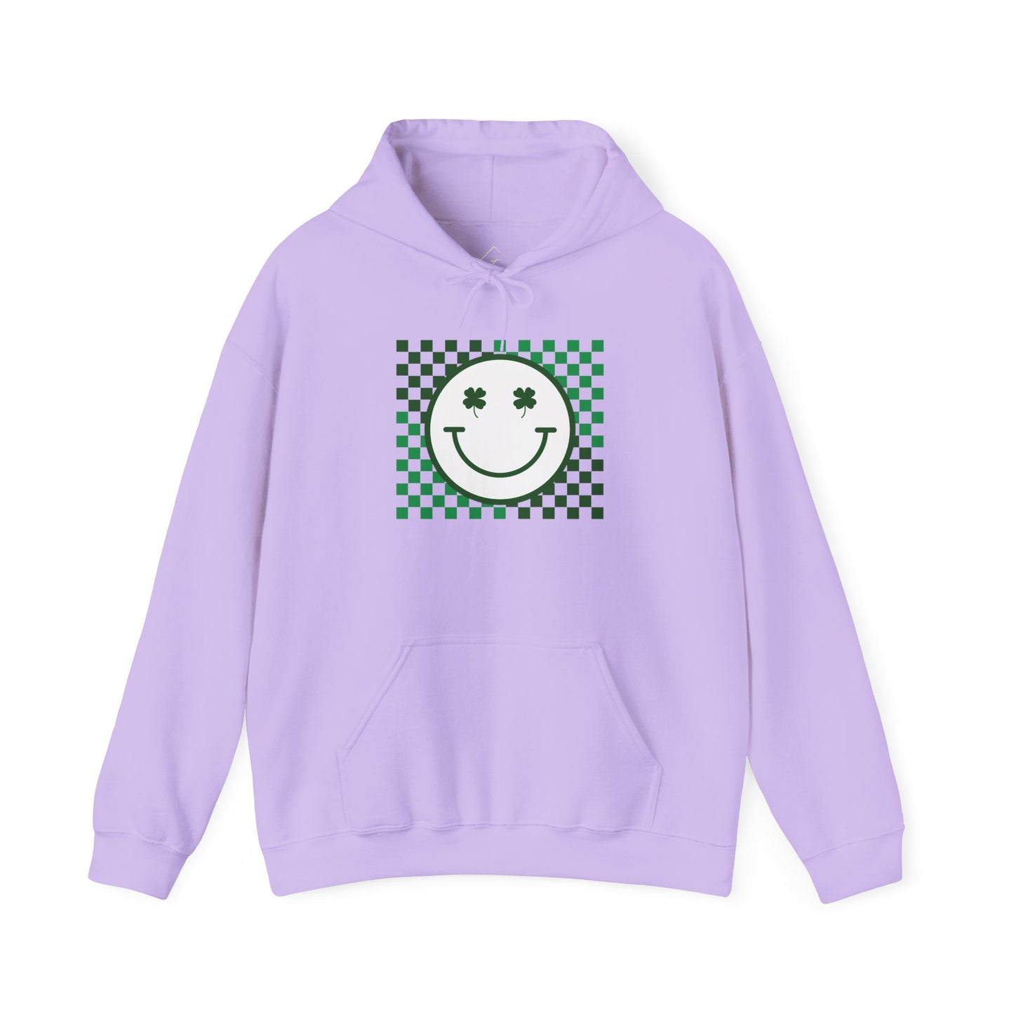St. Patrick's Day Green Checker Smiley Hoodie