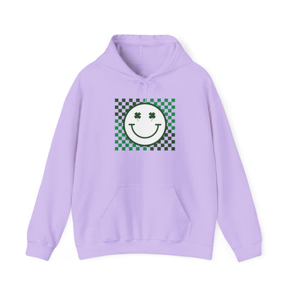 St. Patrick's Day Green Checker Smiley Hoodie