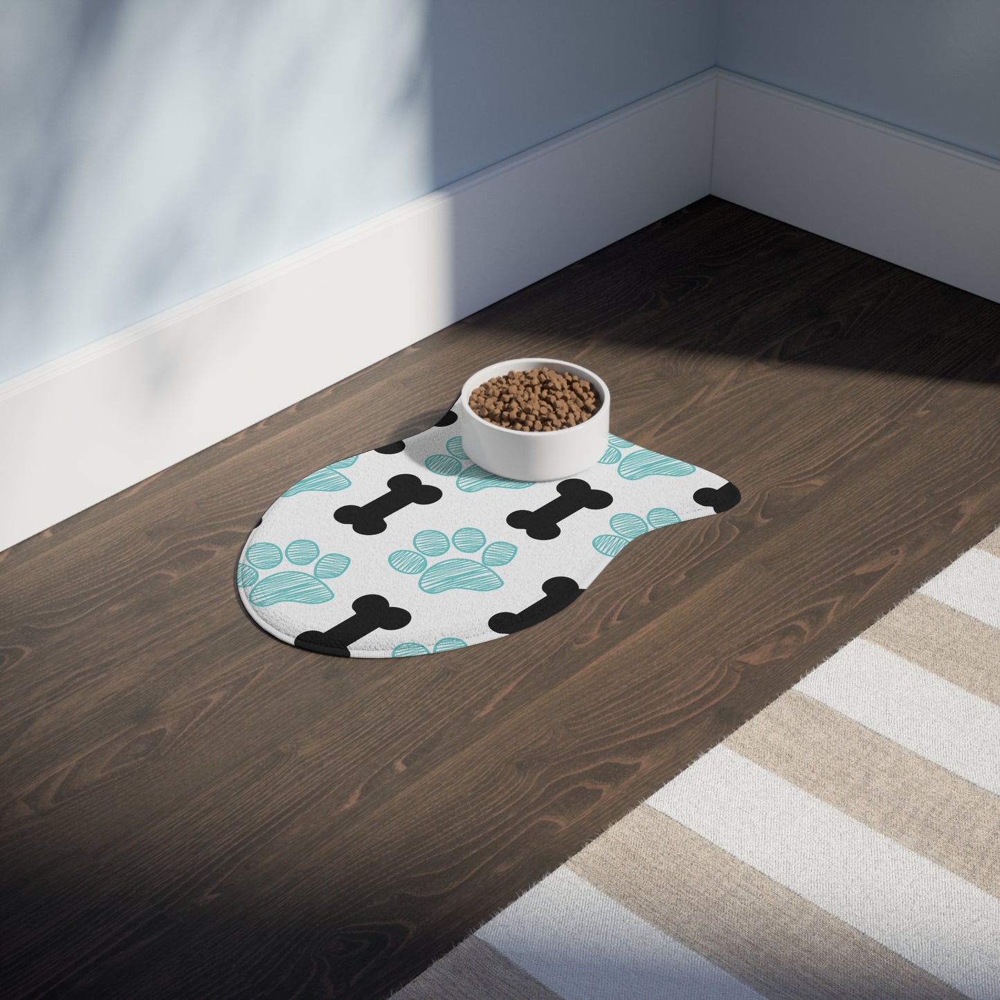 Cute Paw Print Pet Feeding Mat - Fun & Functional Dog Dish Mat