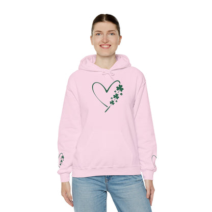 Lucky Heart Floral Hoodie for Unisex - St. Patrick's Day Sweatshirt