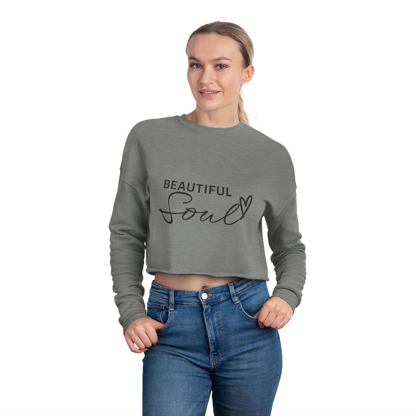 Beautiful Soul Women's Cropped Sweatshirt - Trendy Fashion for Self-Love & Positivity