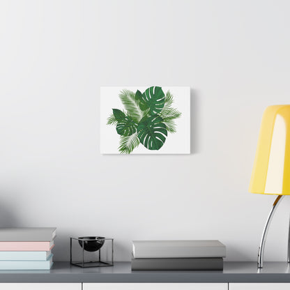 Palm Leaves White Background Matte Canvas