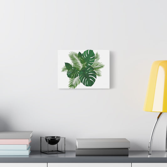 Palm Leaves White Background Matte Canvas