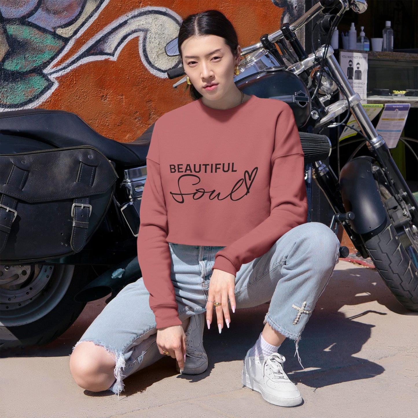 Beautiful Soul Women's Cropped Sweatshirt - Trendy Fashion for Self-Love & Positivity