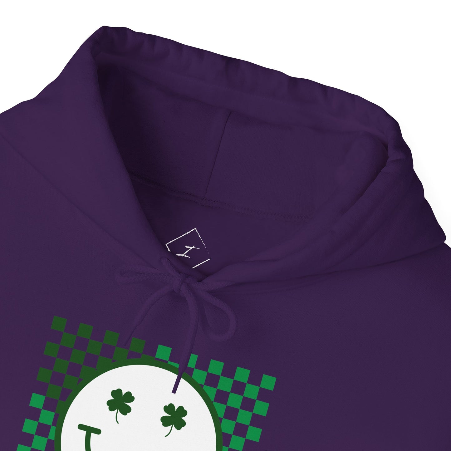 St. Patrick's Day Green Checker Smiley Hoodie