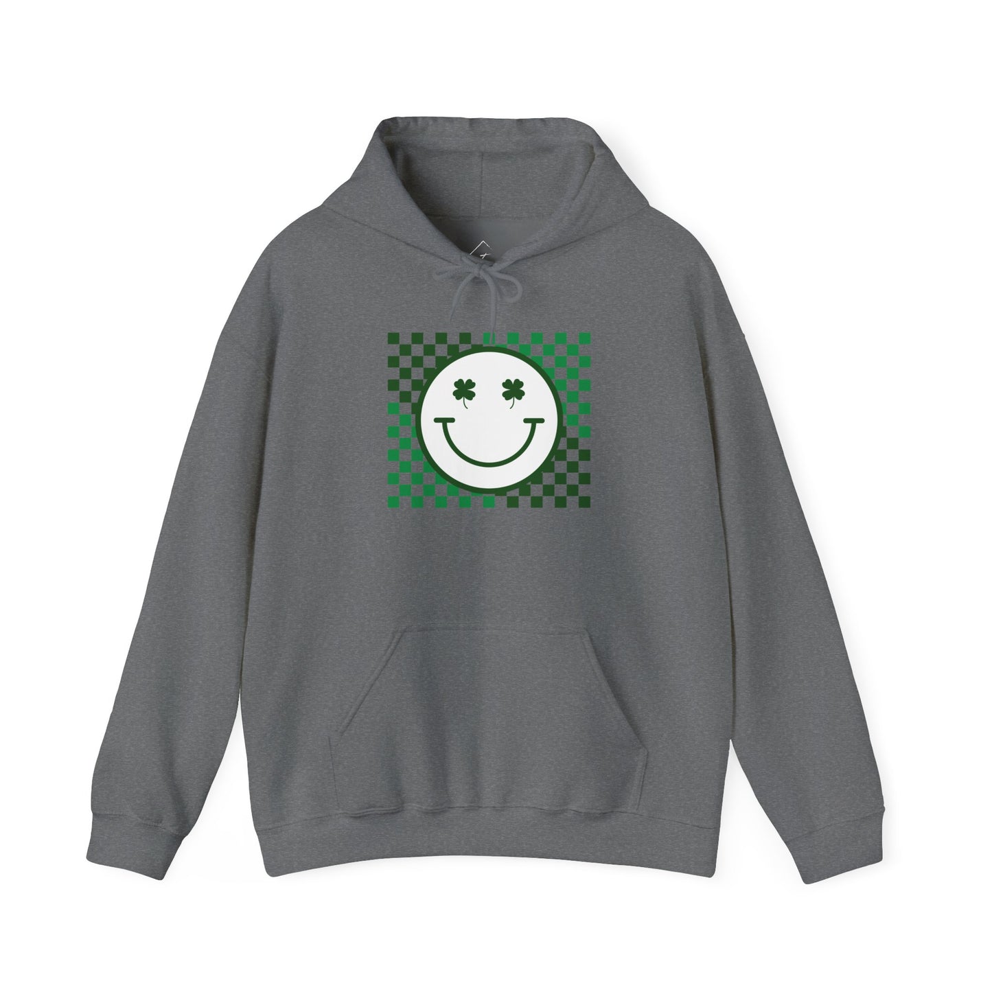 St. Patrick's Day Green Checker Smiley Hoodie