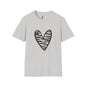 Zebra Heart Unisex Softstyle T-Shirt - Trendy Casual Wear for Animal Lovers