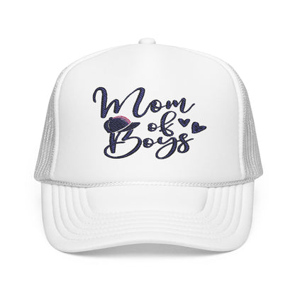Mom of Boys Embroidered Foam Trucker Hat