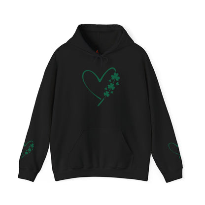 Lucky Heart Floral Hoodie for Unisex - St. Patrick's Day Sweatshirt