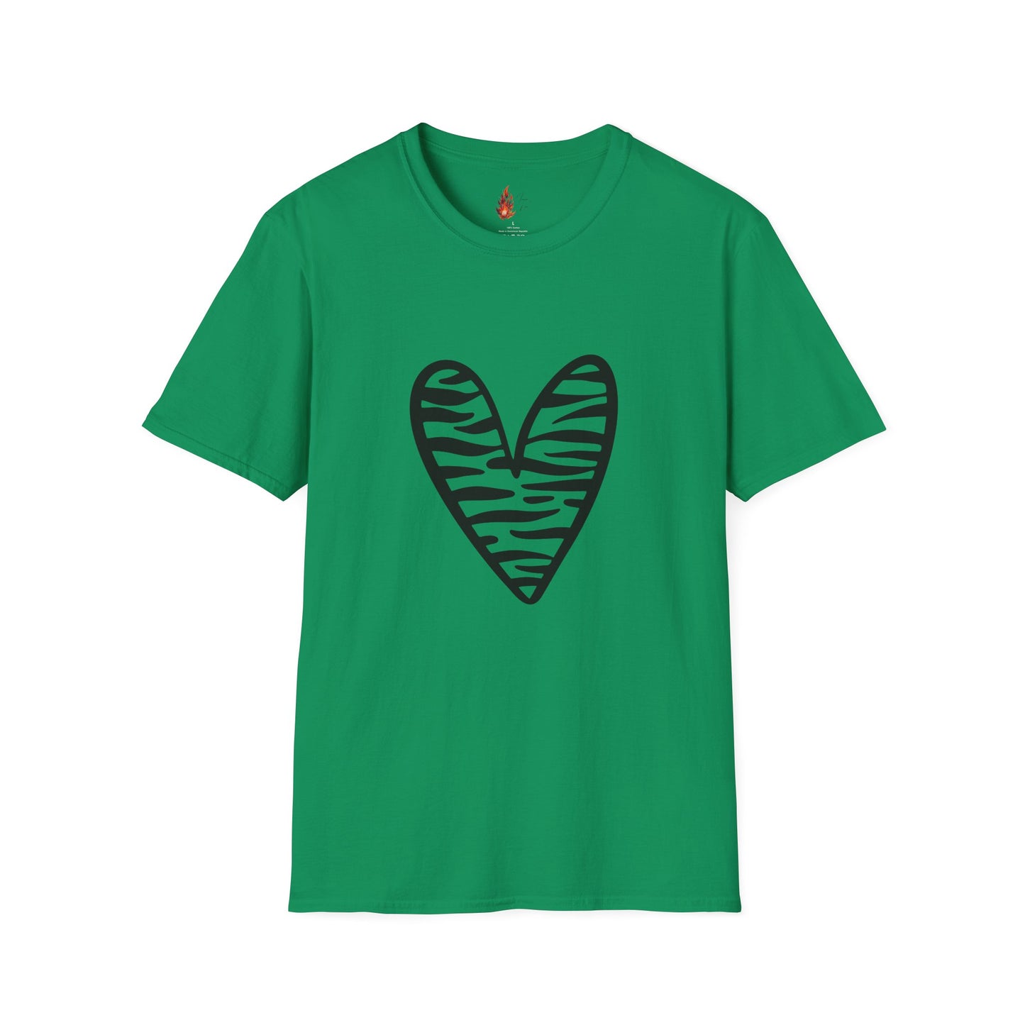 Zebra Heart Unisex Softstyle T-Shirt - Trendy Casual Wear for Animal Lovers