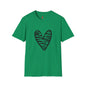 Zebra Heart Unisex Softstyle T-Shirt - Trendy Casual Wear for Animal Lovers