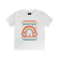 Kids Rainbow Floral Tee - Softstyle T-Shirt with Cute Flower Design