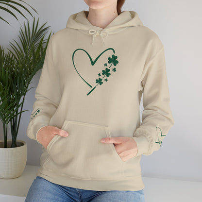 Lucky Heart Floral Hoodie for Unisex - St. Patrick's Day Sweatshirt
