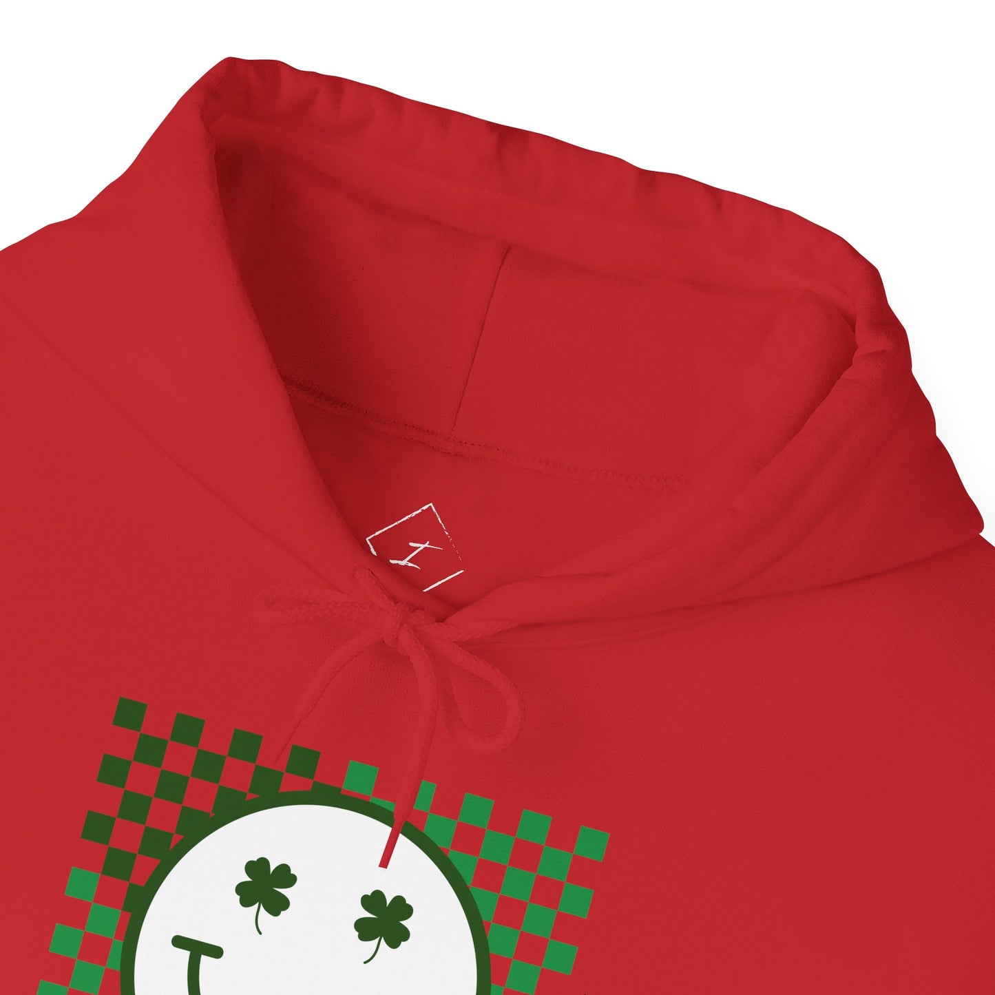 St. Patrick's Day Green Checker Smiley Hoodie