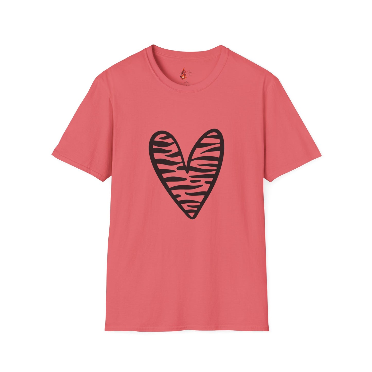 Zebra Heart Unisex Softstyle T-Shirt - Trendy Casual Wear for Animal Lovers