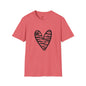 Zebra Heart Unisex Softstyle T-Shirt - Trendy Casual Wear for Animal Lovers