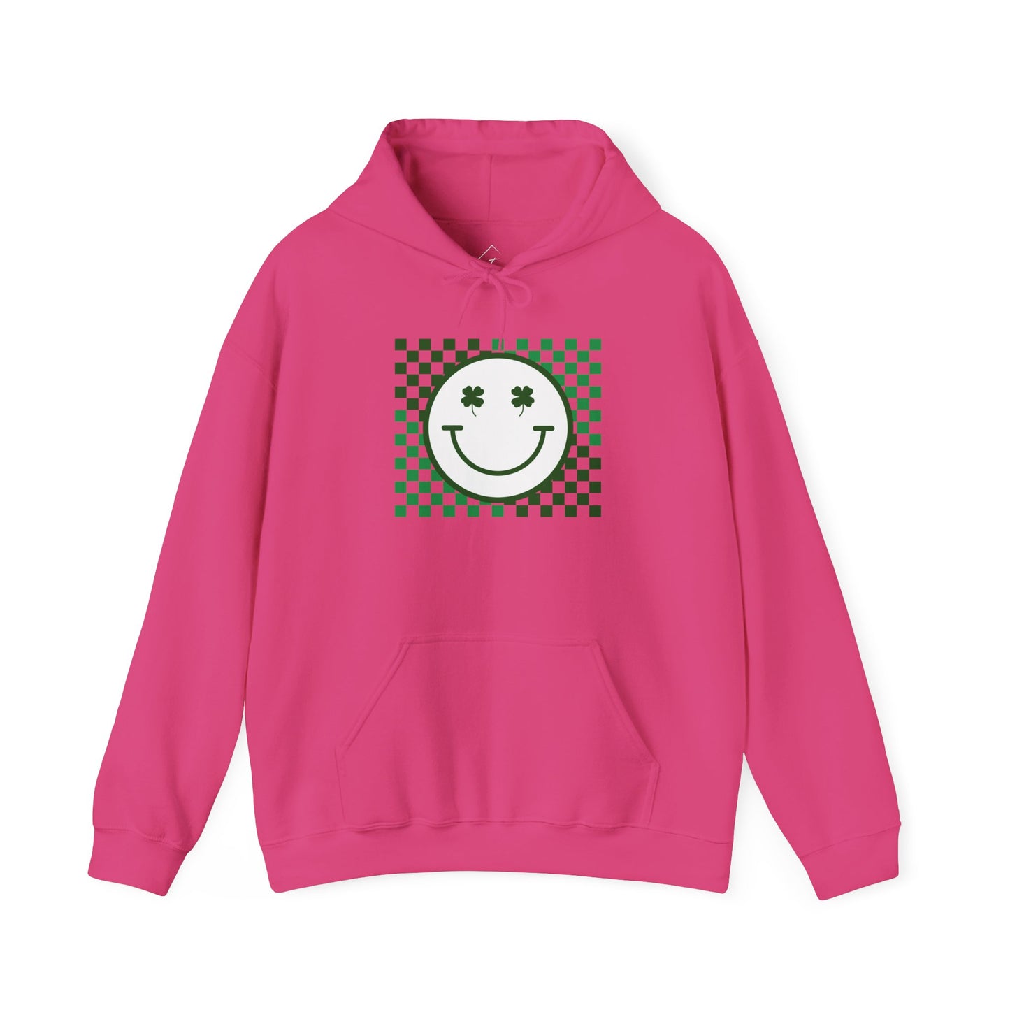 St. Patrick's Day Green Checker Smiley Hoodie