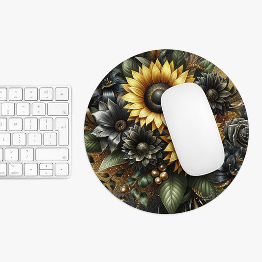 Sunflower Elegance Mouse Pad - Floral Design for Home Office