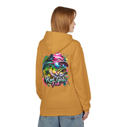 "Reel Girls Fish" Hoodie -  Midweight Fleece for Fishing Enthusiasts