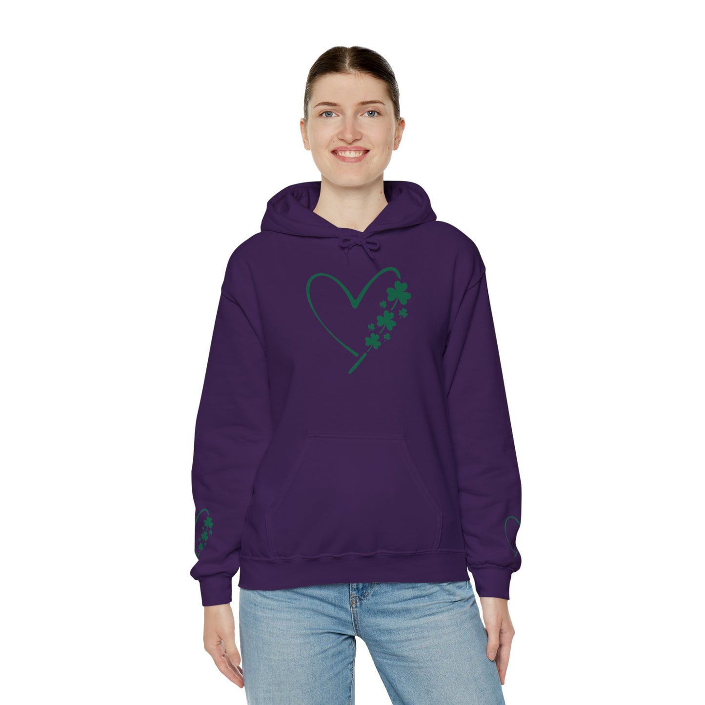 Lucky Heart Floral Hoodie for Unisex - St. Patrick's Day Sweatshirt