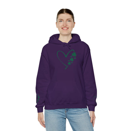 Lucky Heart Floral Hoodie for Unisex - St. Patrick's Day Sweatshirt