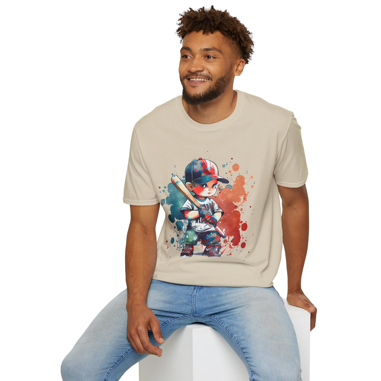 Baseball Kid Splash Art T-Shirt - Creative Unisex Soft style Tee