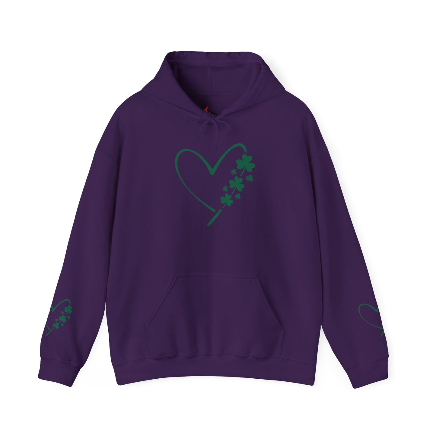 Lucky Heart Floral Hoodie for Unisex - St. Patrick's Day Sweatshirt