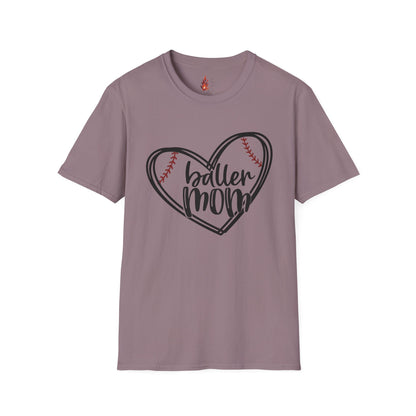 Baller Mom T-Shirt - Unisex Softstyle Tee for Sports Moms