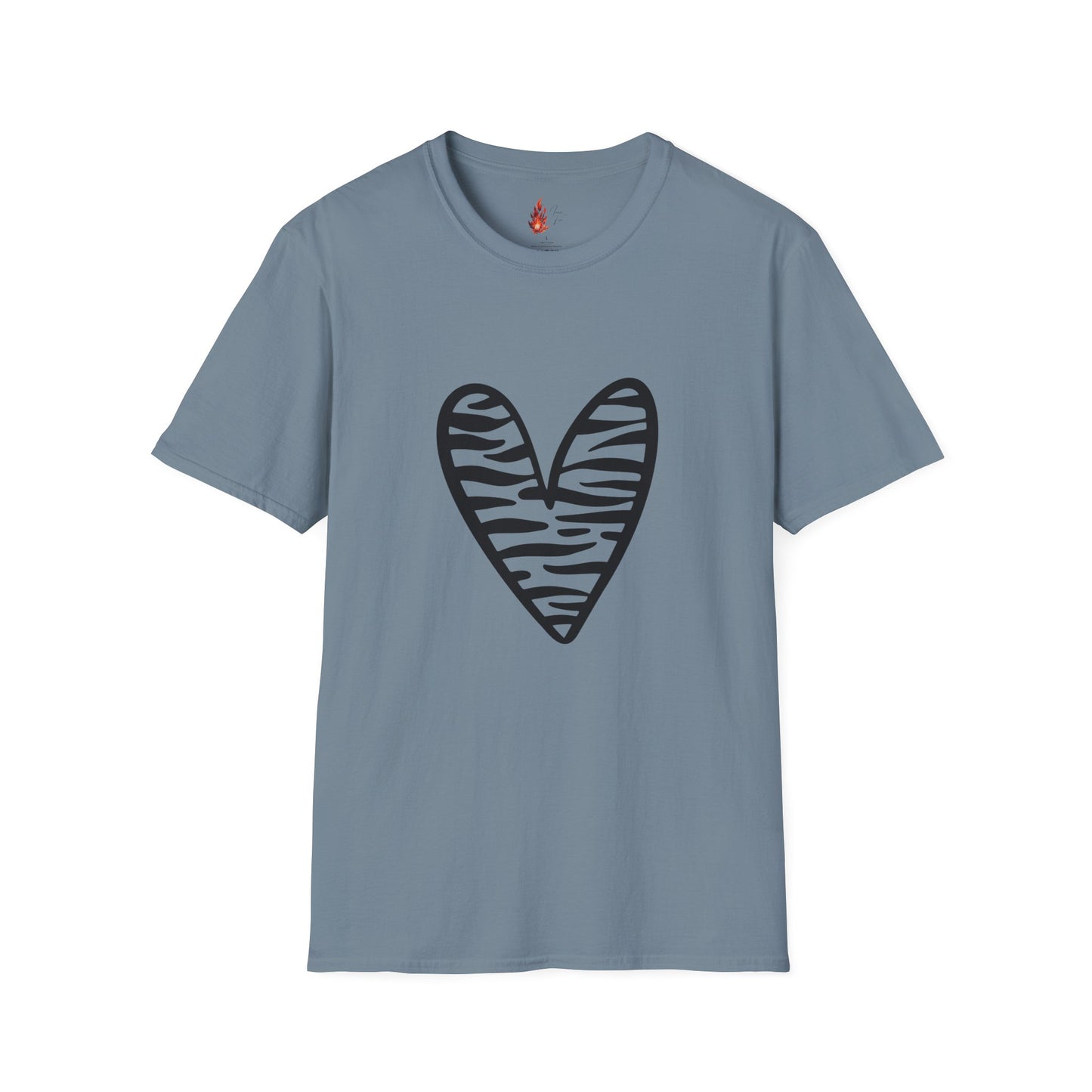 Zebra Heart Unisex Softstyle T-Shirt - Trendy Casual Wear for Animal Lovers