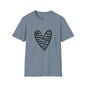 Zebra Heart Unisex Softstyle T-Shirt - Trendy Casual Wear for Animal Lovers