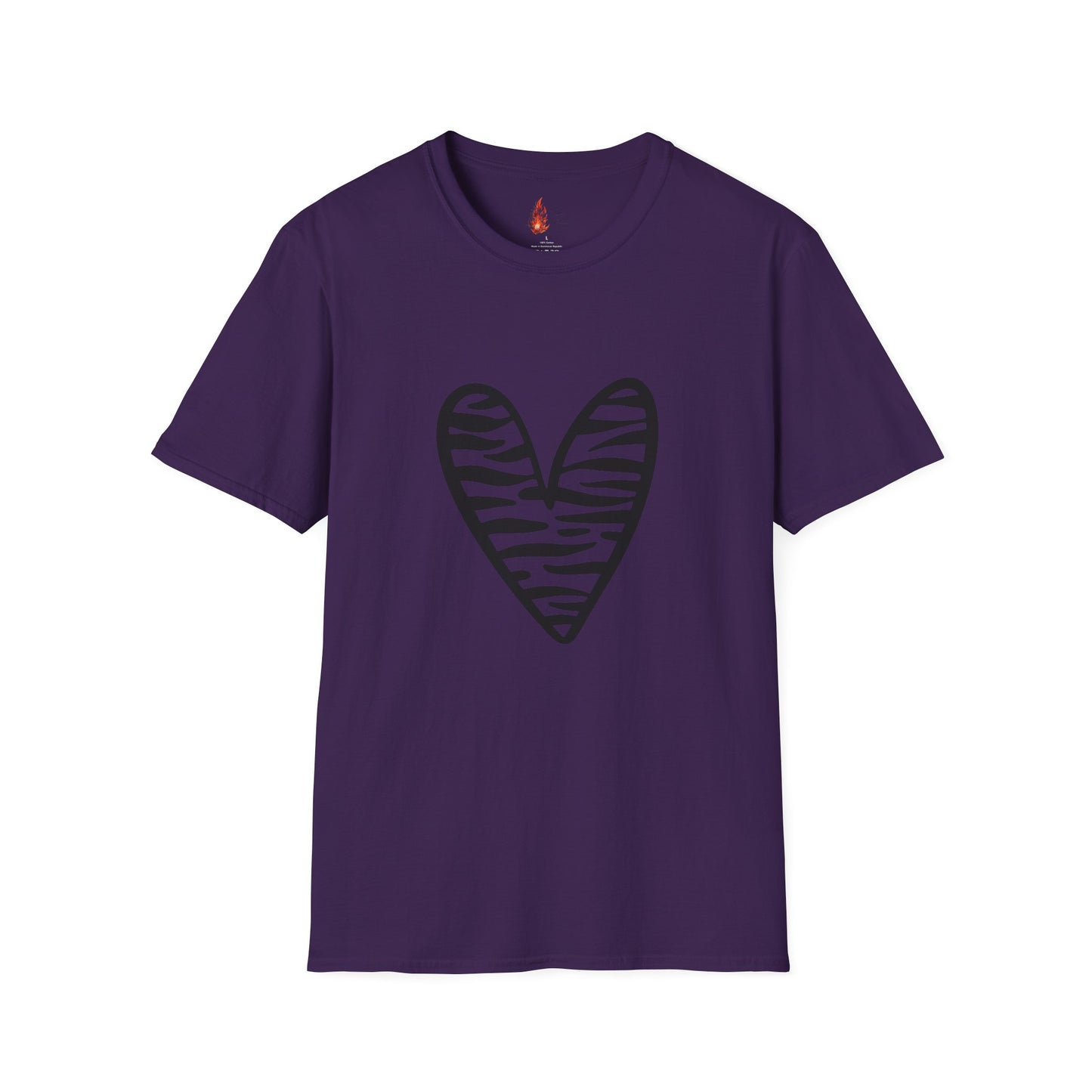 Zebra Heart Unisex Softstyle T-Shirt - Trendy Casual Wear for Animal Lovers