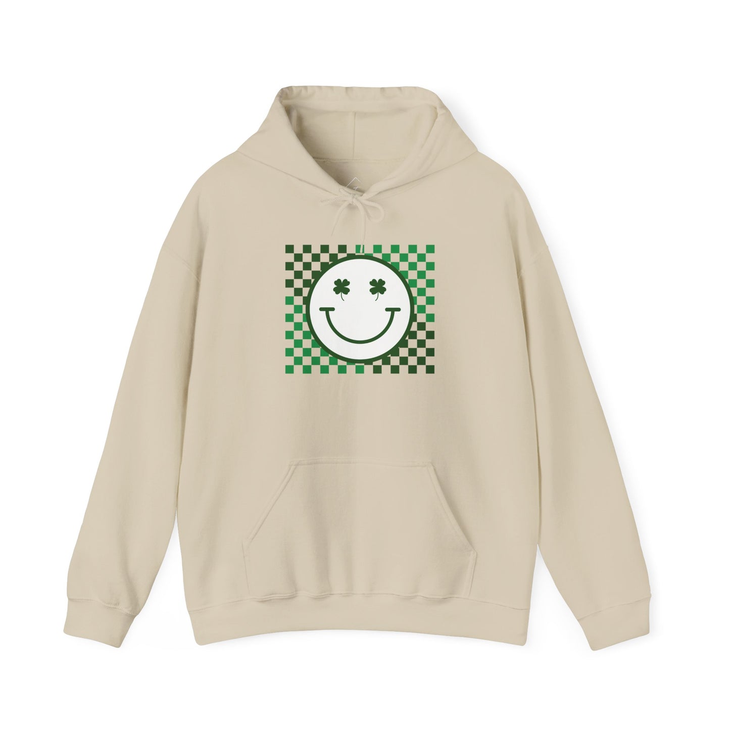 St. Patrick's Day Green Checker Smiley Hoodie