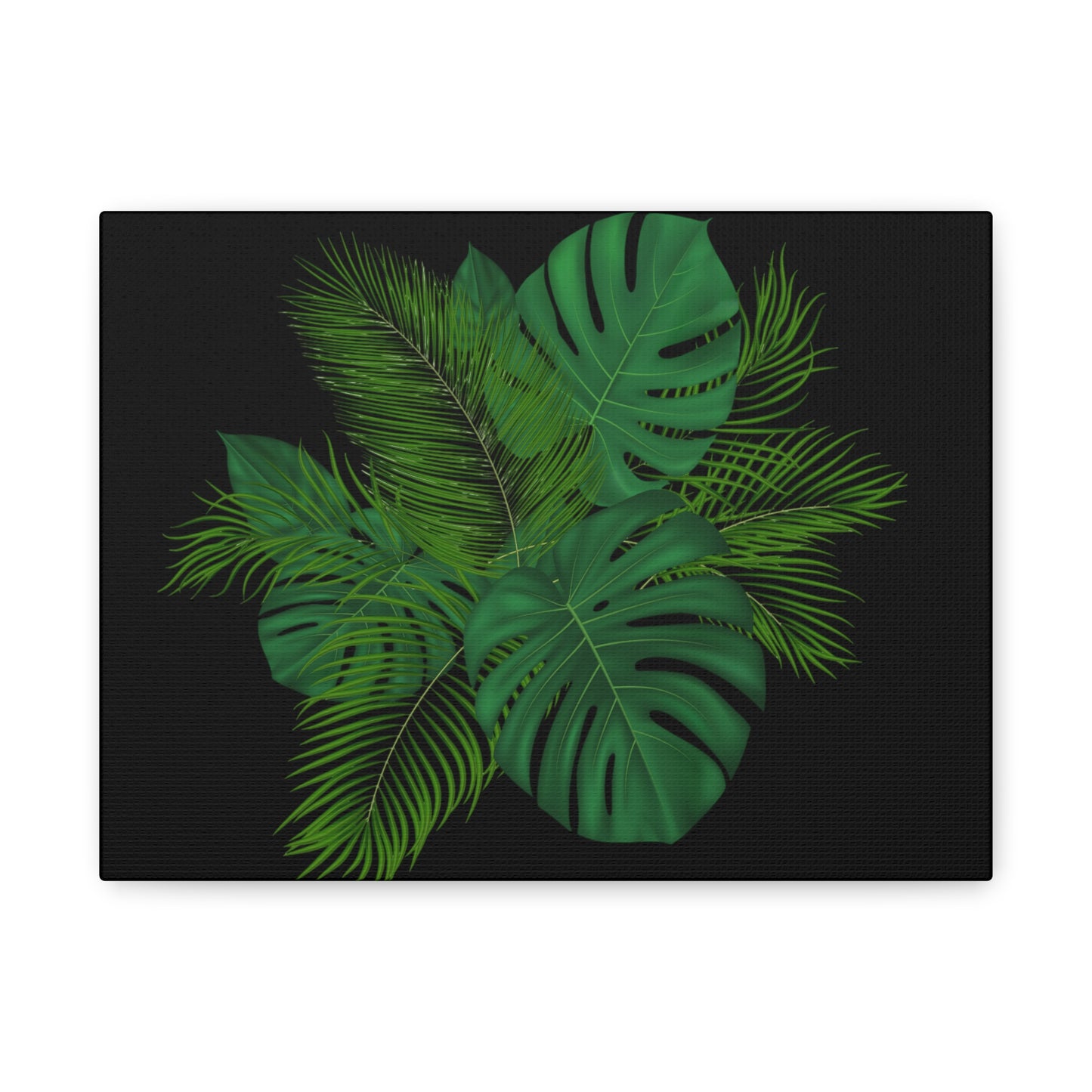 Canvas Art Palm Leaves with a black background