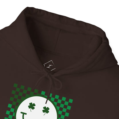 St. Patrick's Day Green Checker Smiley Hoodie