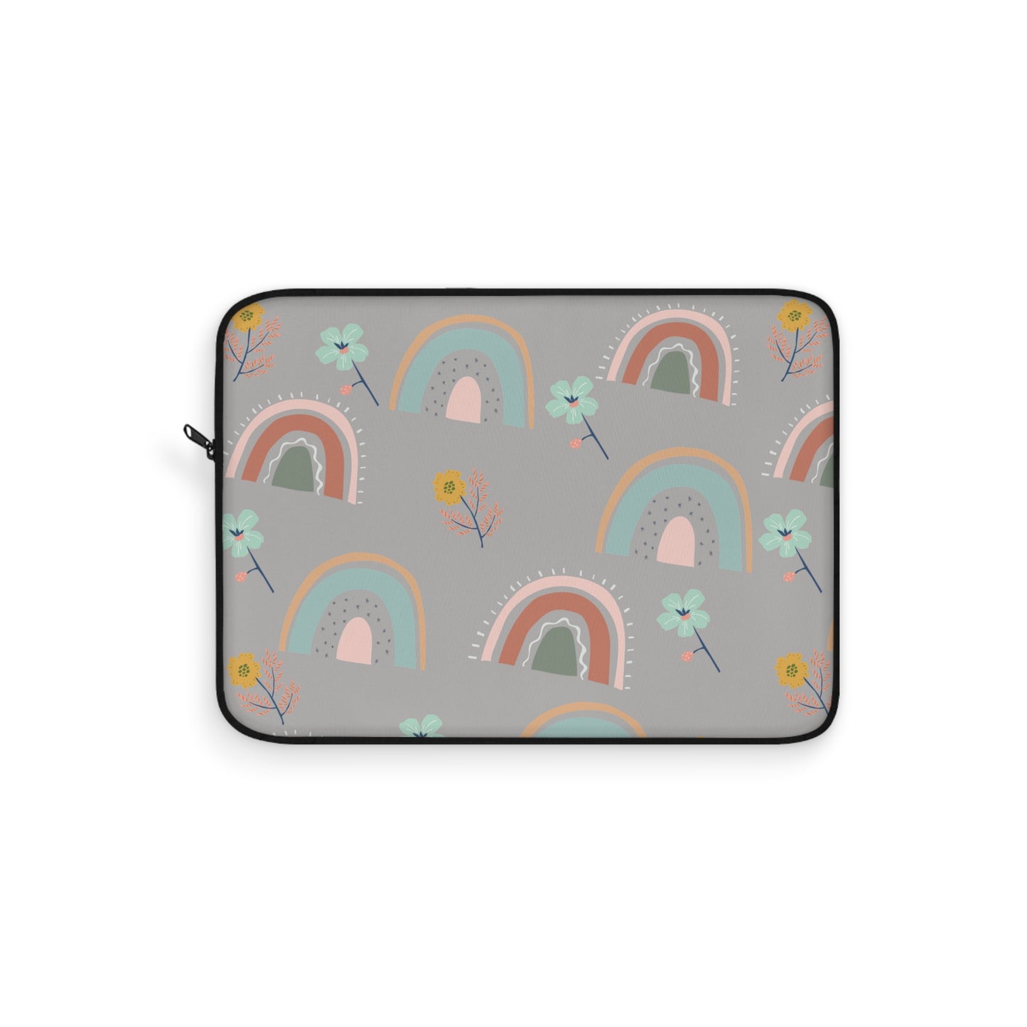 Colorful Rainbow Laptop Sleeve - Cute Floral Design for Everyday Use