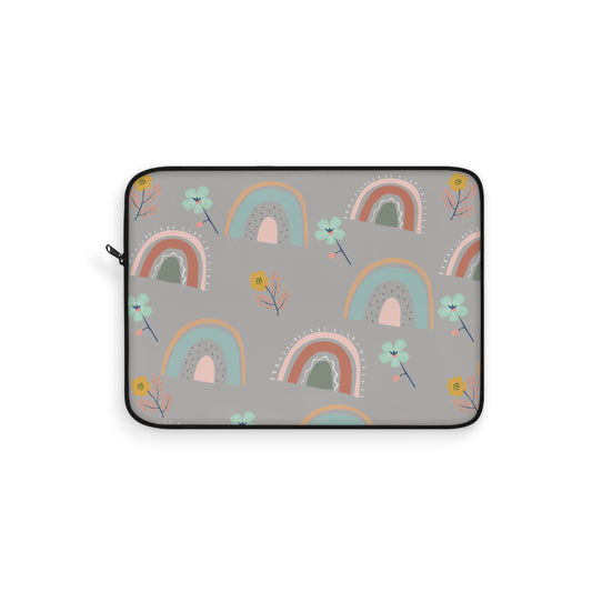 Colorful Rainbow Laptop Sleeve - Cute Floral Design for Everyday Use