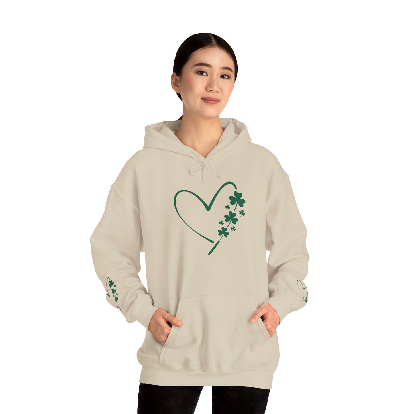 Lucky Heart Floral Hoodie for Unisex - St. Patrick's Day Sweatshirt