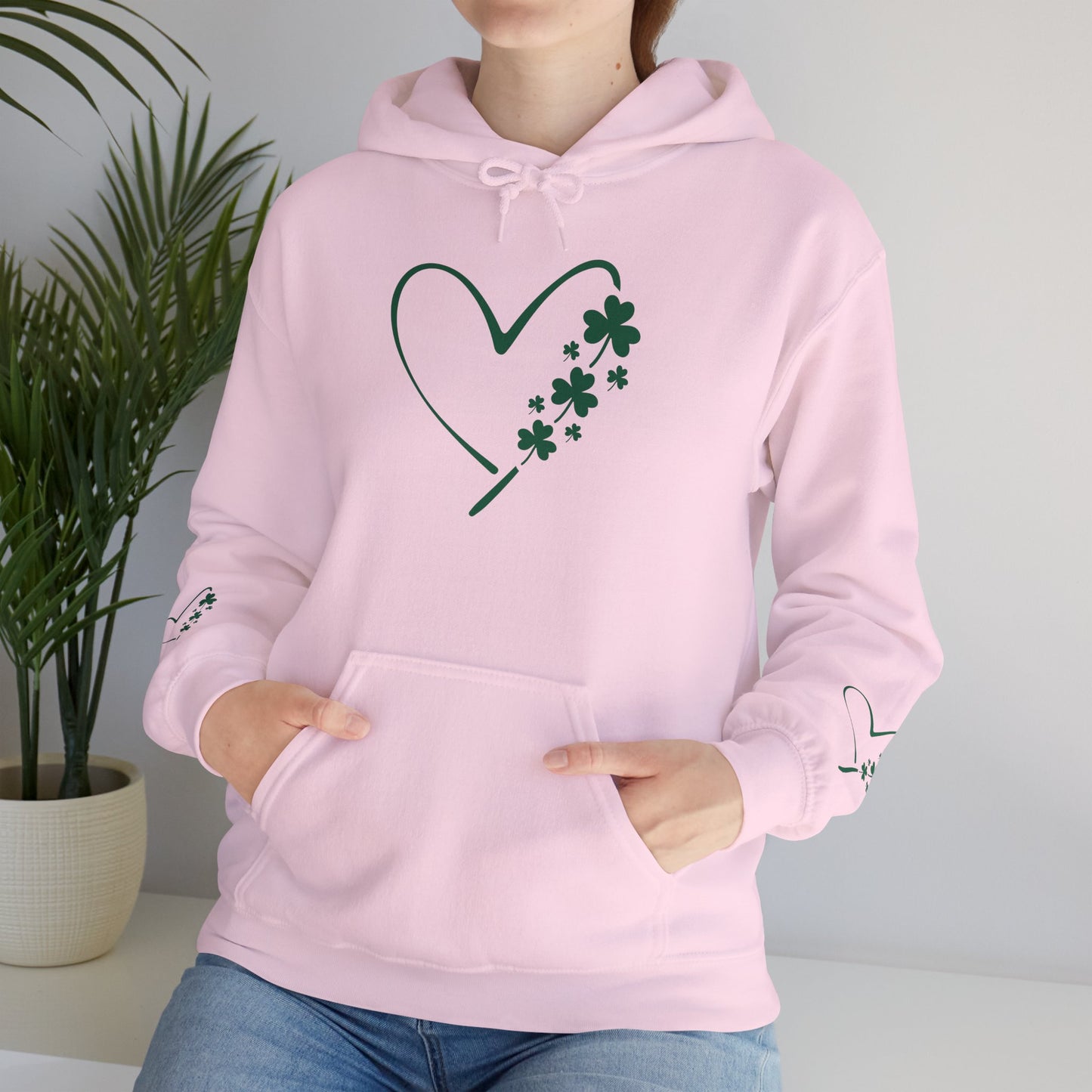 Lucky Heart Floral Hoodie for Unisex - St. Patrick's Day Sweatshirt