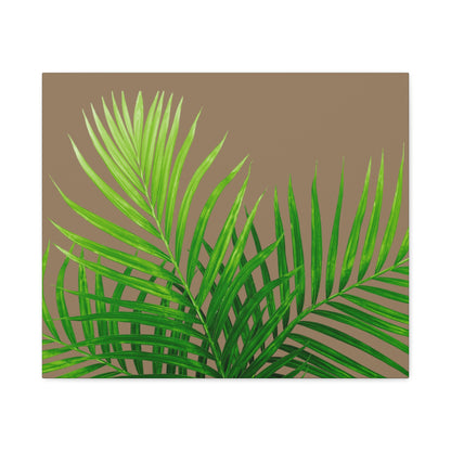 Tropical Leaf Matte Canvas Wall Art with a nude background