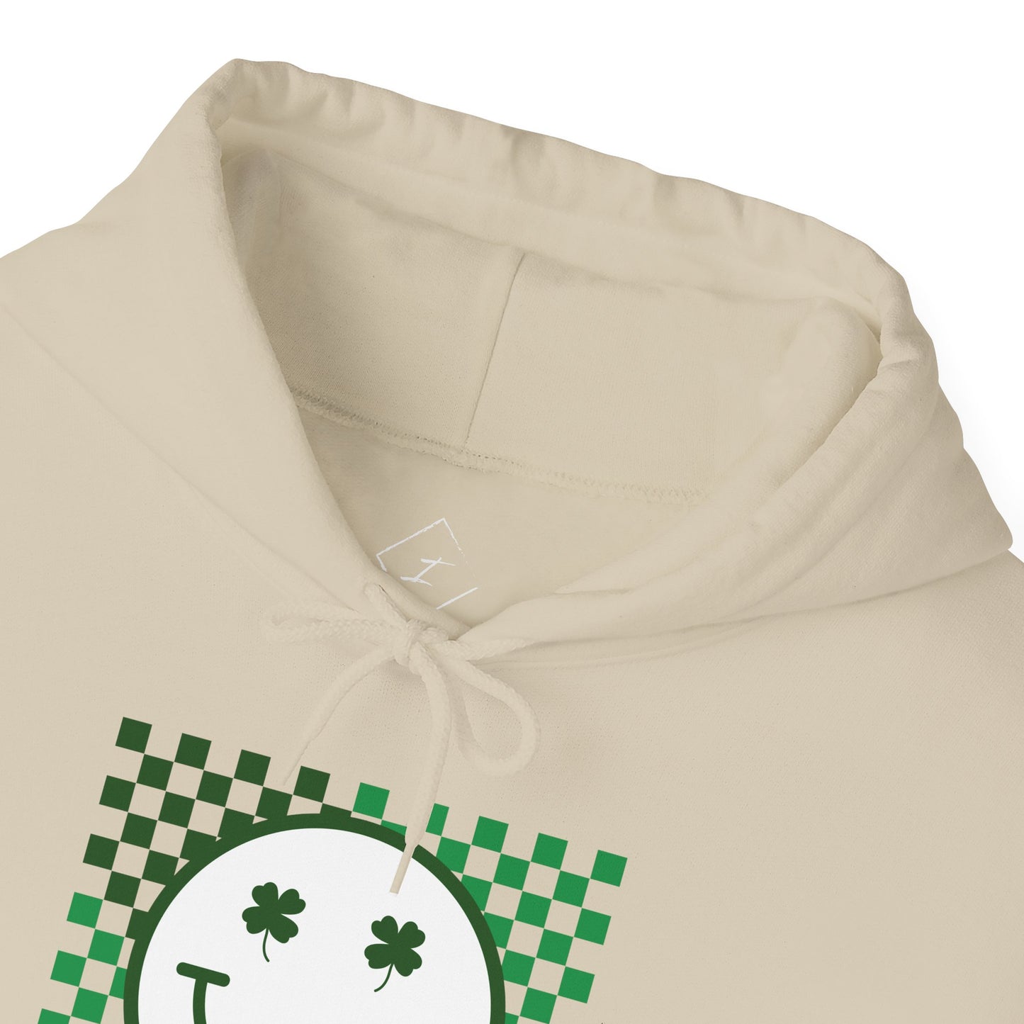 St. Patrick's Day Green Checker Smiley Hoodie